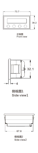 磁性位移测量仪MA06E三视效果图