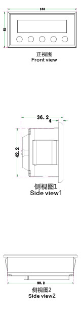 磁性位移测量仪MA08E三视效果图